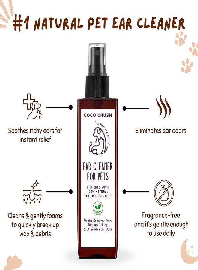 Coco Crush 100% Natural Pet Ear Cleaner-Fastest Itch Relief&Squeaky Clean Ears|for Dogs and Cats|Effective&Gently Removes Dirt&Wax|Prevents Ear Discharge&Odour,Treats Ear Mites(50Ml) - Image 2